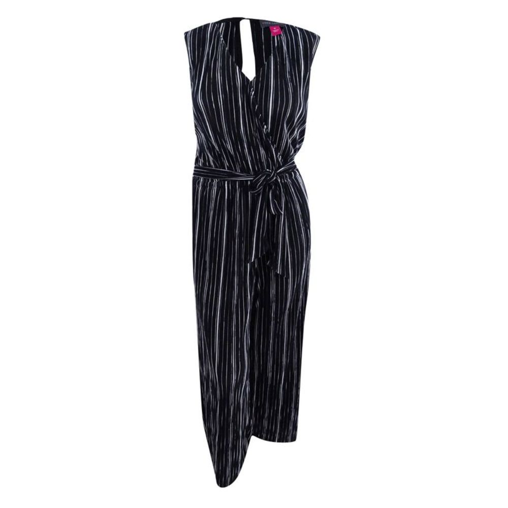 Vince Camuto Women's Striped Jumpsuit XL, Black/White
